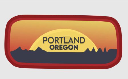 Ilustración de Portland Oregon with beautiful view - Imagen libre de derechos