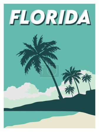 Illustration for Florida State with beautiful view - Royalty Free Image