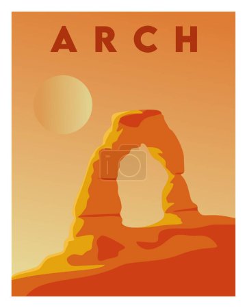 Illustration for Arch National Park with beautiful view - Royalty Free Image