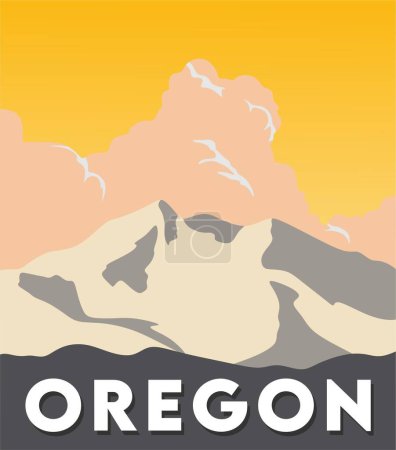 Illustration for Oregon state with beautiful view - Royalty Free Image