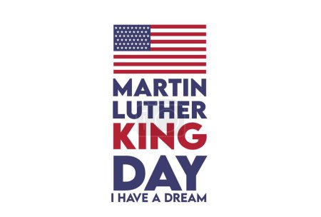 Ilustración de Martin luther rey día con fondo blanco - Imagen libre de derechos