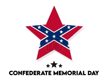 Ilustración de Día Conmemorativo Confederado de Texas con fondo blanco - Imagen libre de derechos