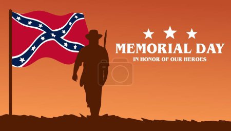 Ilustración de Día de los Héroes Confederados recordar y honrar - Imagen libre de derechos