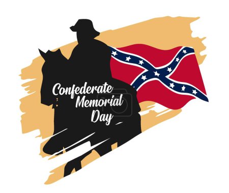 Ilustración de Día de los Héroes Confederados recordar y honrar - Imagen libre de derechos