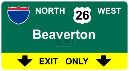 Téléchargez les illustrations : Beaverton sortie nord-ouest seulement - en licence libre de droit