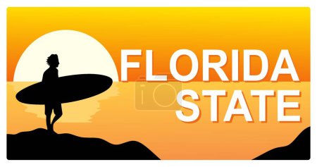 Illustration for Florida state with beautiful view - Royalty Free Image