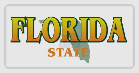 Illustration for Florida state with beautiful view - Royalty Free Image