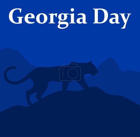 Ilustración de Georgia día del estado con fondo azul - Imagen libre de derechos