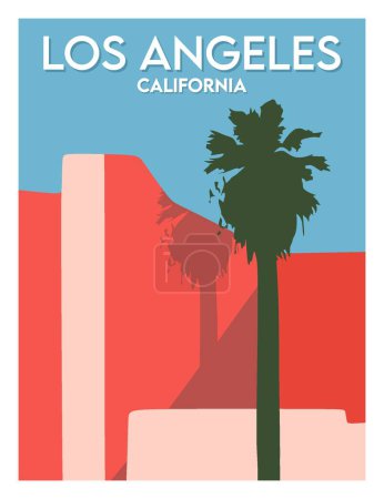 Illustration for Los angeles california with beautiful view - Royalty Free Image
