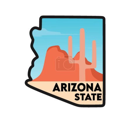 Illustration for Arizona state with beautiful view - Royalty Free Image