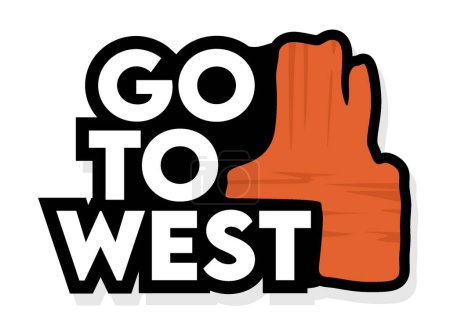 Illustration for Go to west with white background - Royalty Free Image