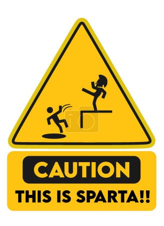 Illustration for Caution this is sparta in white background - Royalty Free Image
