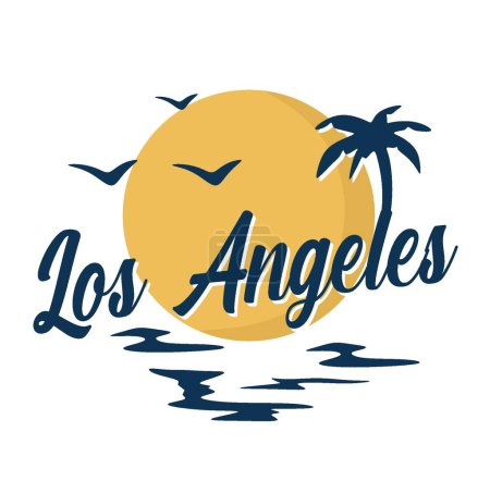 Illustration for Los angeles california with white background - Royalty Free Image