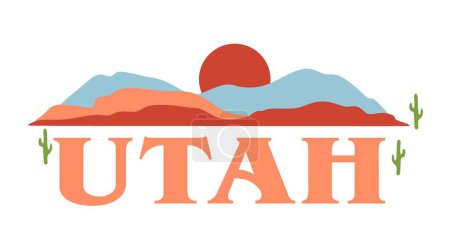 Ilustración de Utah estado con fondo blanco - Imagen libre de derechos