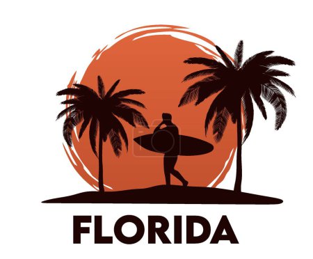 Téléchargez les illustrations : Florida state with beautiful view - en licence libre de droit