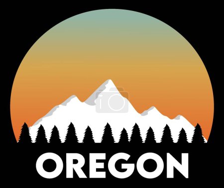 Illustration for Oregon state with black background - Royalty Free Image