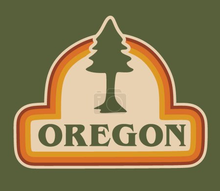 Illustration for Oregon state with green background - Royalty Free Image