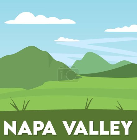 Illustration for Napa valley with beautiful view - Royalty Free Image
