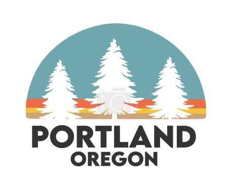 Ilustración de Portland oregon with beautiful view - Imagen libre de derechos