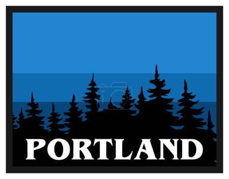 Ilustración de Portland oregon with beautiful view - Imagen libre de derechos