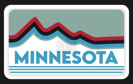 Téléchargez les illustrations : Minnesota état avec fond bleu ciel - en licence libre de droit