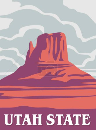 Illustration for Utah state with sky background - Royalty Free Image