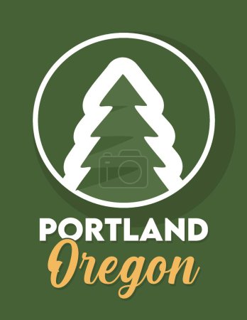 Illustration for Portland oregon with beautiful view - Royalty Free Image