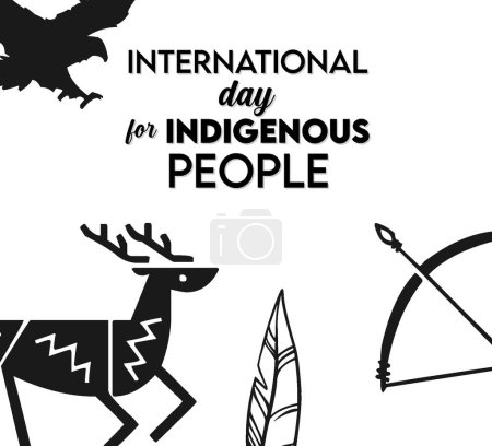 glückliche indigene Völker Tag weißer Hintergrund