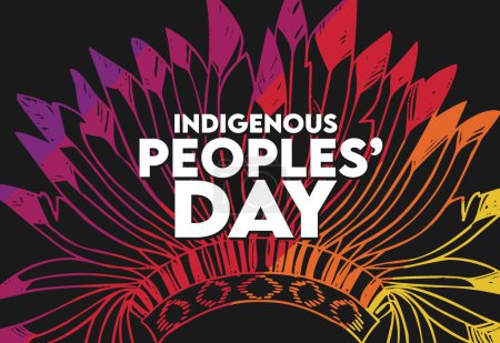 glückliche indigene Völker Tag mit schwarzem Hintergrund