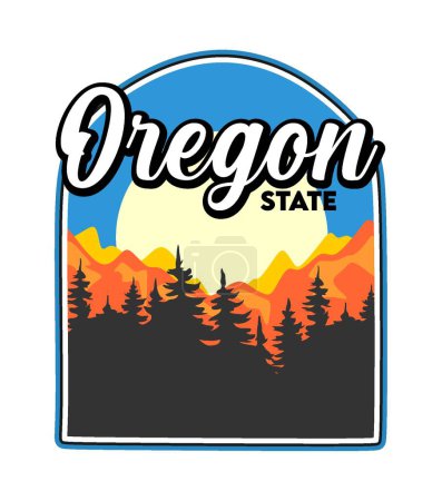 Ilustración de Oregon state with beautiful view - Imagen libre de derechos