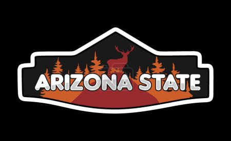 Illustration for Arizona state with beautiful view - Royalty Free Image
