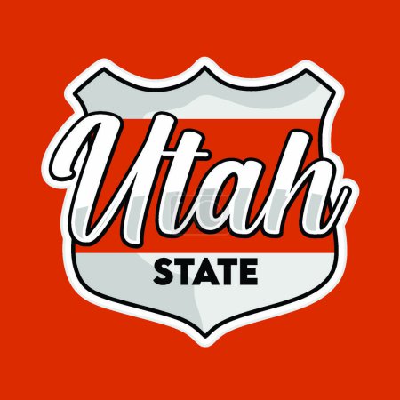 Ilustración de Utah estado con fondo marrón - Imagen libre de derechos