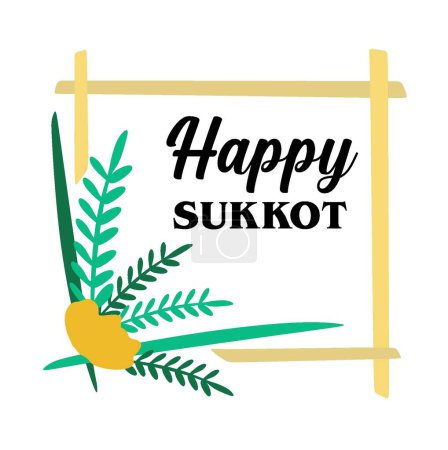 Illustration for Happy Celebrate Jewish Holiday Sukkot - Royalty Free Image