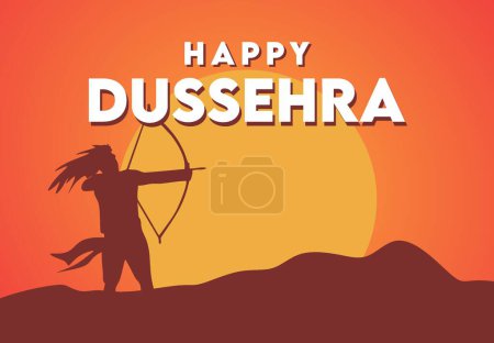Illustration for Vector illustration of Happy Dussehra - Royalty Free Image