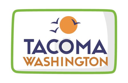 Ilustración de Tacoma Washington Estados Unidos de América - Imagen libre de derechos