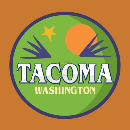 Ilustración de Tacoma Washington Estados Unidos de América - Imagen libre de derechos