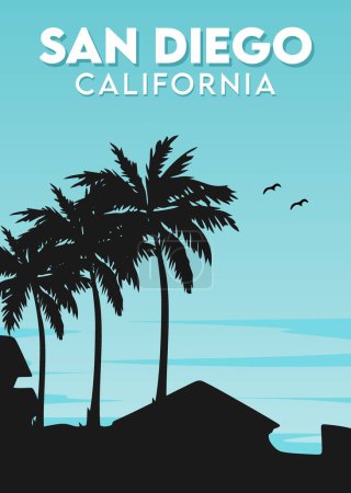 Ilustración de San diego california estados unidos de América - Imagen libre de derechos