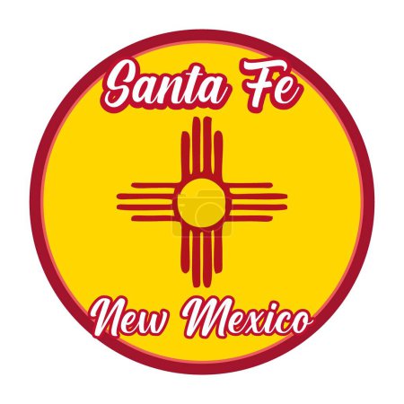 Illustration for Santa Fe New Mexico United States - Royalty Free Image