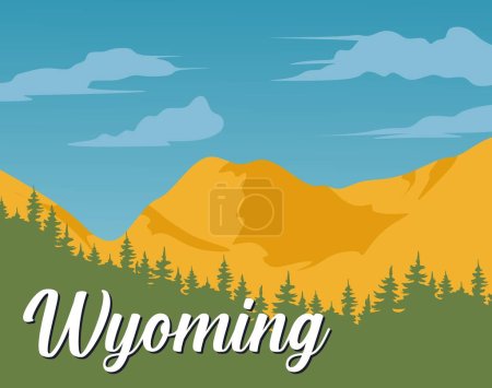 Illustration for Wyoming State United States of America - Royalty Free Image