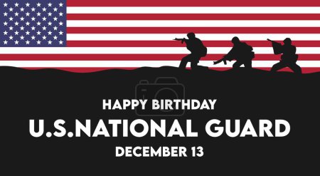 Ilustración de Feliz cumpleaños de la Guardia Nacional de los Estados Unidos - Imagen libre de derechos