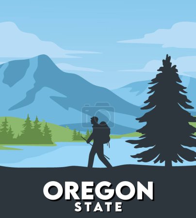Illustration for Oregon state United States of America - Royalty Free Image