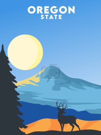 Illustration for Oregon state United States of America - Royalty Free Image