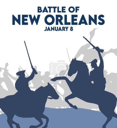 Illustration for Battle of New Orleans january 8 - Royalty Free Image
