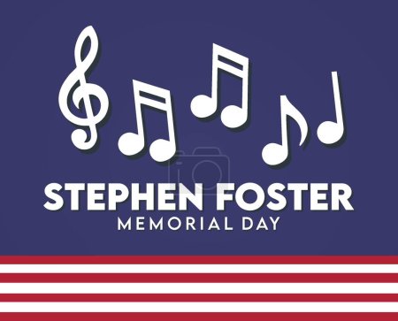 Illustration for Stephen Foster Memorial Day United States - Royalty Free Image