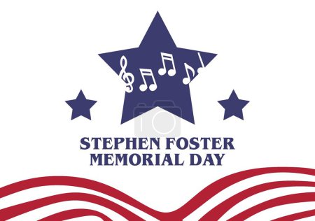 Illustration for Stephen Foster Memorial Day United States - Royalty Free Image
