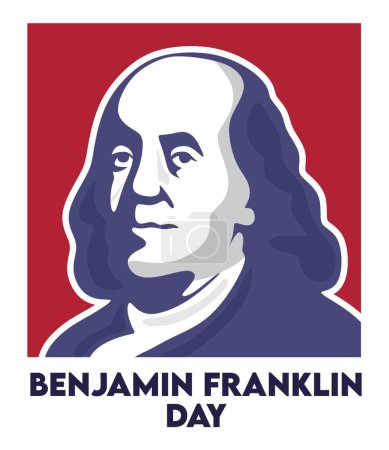 Ilustración de Benjamin Franklin Day United States - Imagen libre de derechos