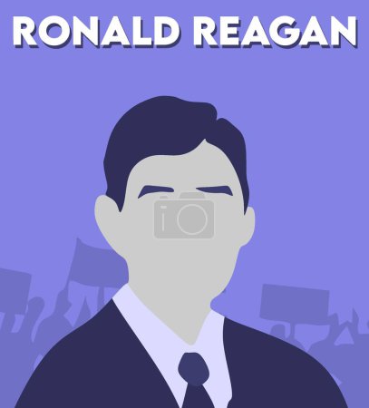 Illustration for Ronald reagan president of the united states - Royalty Free Image