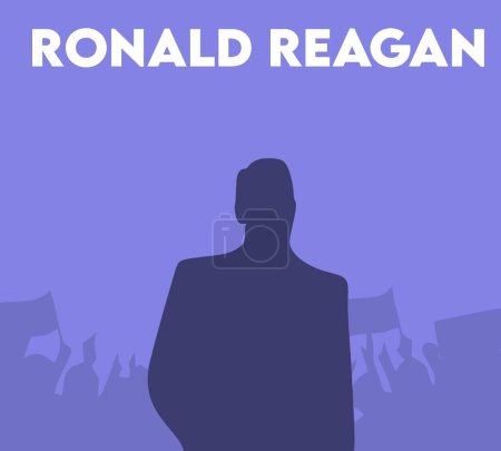 Ilustración de Ronald Reagan presidente de los Estados Unidos - Imagen libre de derechos