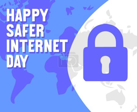 Illustration for Safer internet day february 6 - Royalty Free Image
