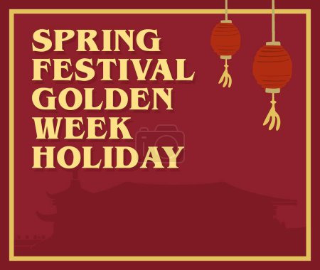 Illustration for Spring festival golden week holiday - Royalty Free Image